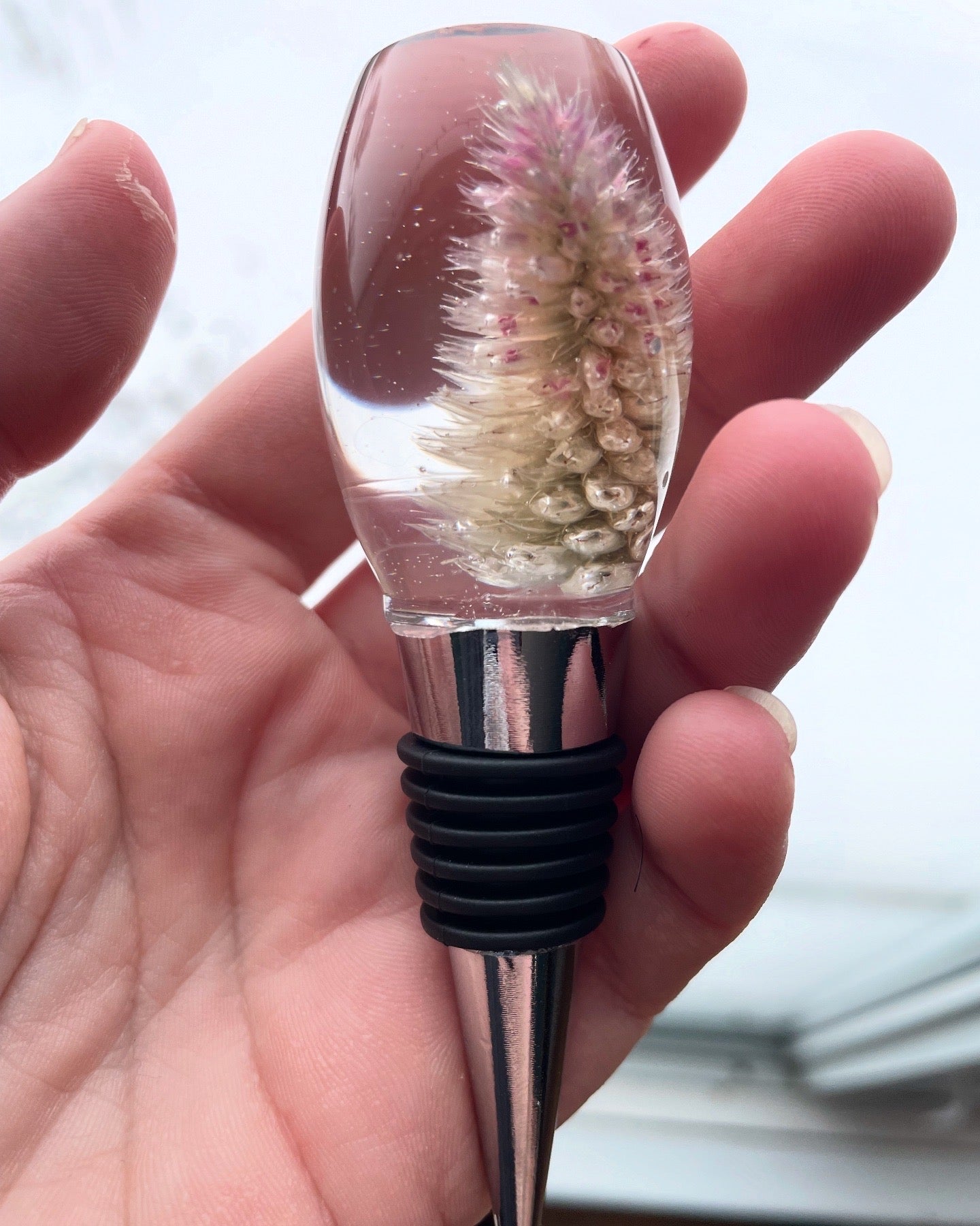 5 Piece Set of Preserved Flower Bottle Stoppers