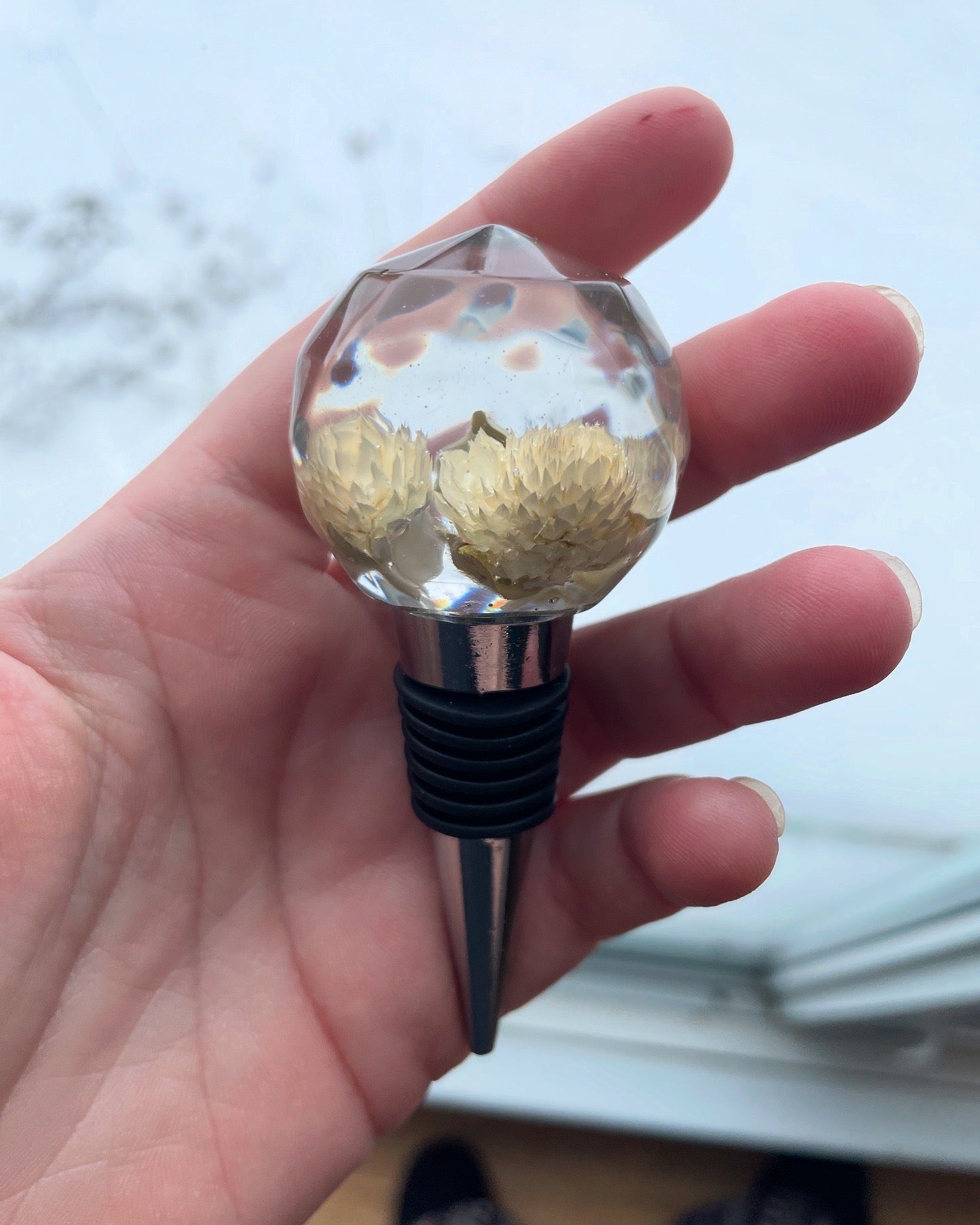 5 Piece Set of Preserved Flower Bottle Stoppers