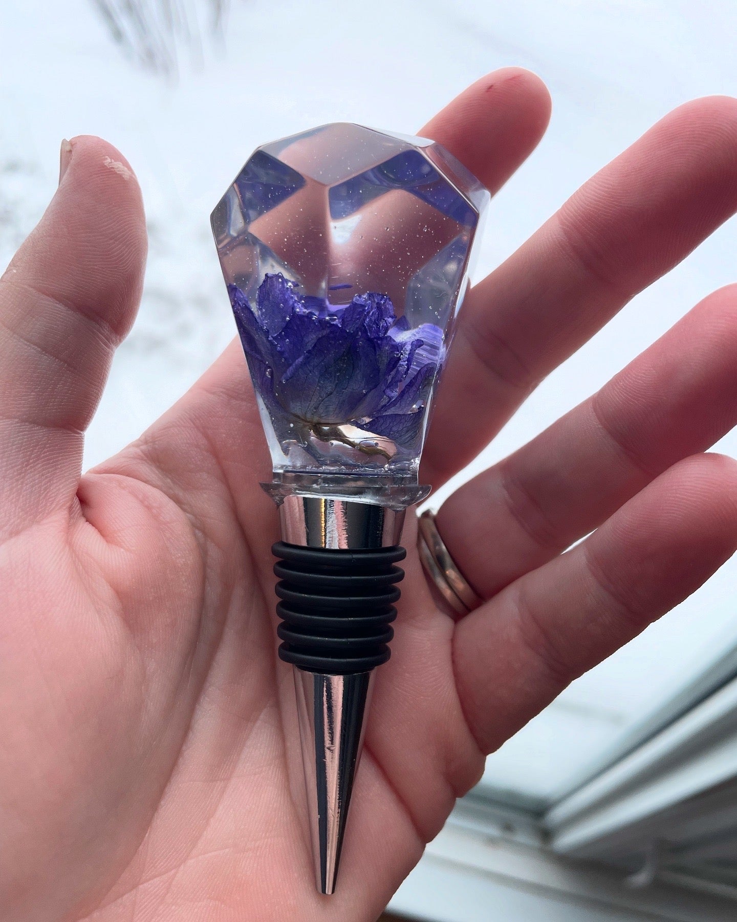 5 Piece Set of Preserved Flower Bottle Stoppers